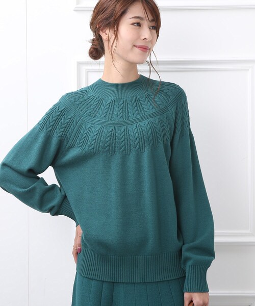 DRESKIP（ドレスキップ）の「◆【洗える/セットアップ可】優しさあふれる　もちもち求心編みニット（ニット/セーター・レディース・ブルー/ブラック/オレンジ/サンドベージュ/グリーン/ピンク系・02/03/04）」の21枚目の写真