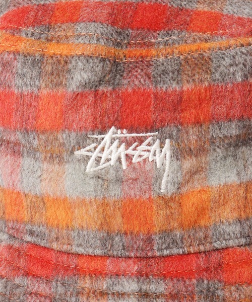 STUSSY(ステューシー)の「STUSSY/ステューシー Brushed Plaid Bucket Hat バケットハット(ハット・メンズ・パープル/レッド・LXL/SM)」の12枚目の写真