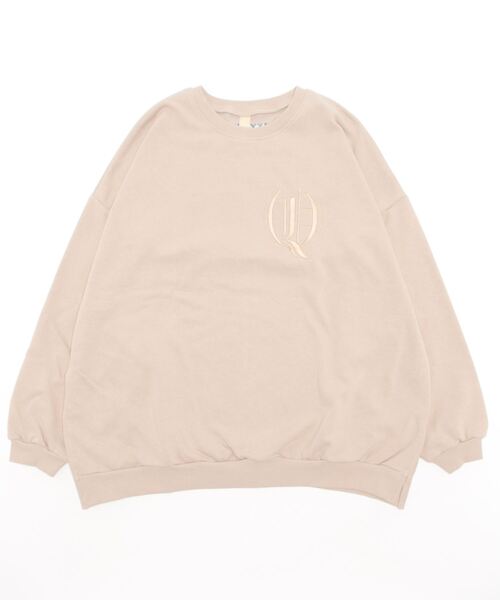 Q（キュー）の「Q刺繍トレーナー（スウェット・レディース・グリーン/ベージュ/ブラック・MEDIUM）」の15枚目の写真