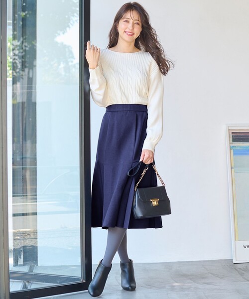 ANY SIS（エニィスィス）の「【洗える】タックマーメイド スカート（スカート・レディース・黄土色系/ブルー系/ローズ系/ネイビー系・0）」の6枚目の写真
