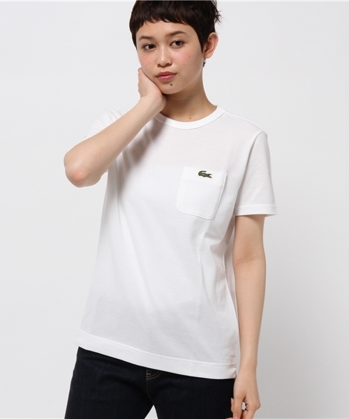 BEAMS BOY（ビームスボーイ）の「LACOSTE / カノコ ポケット SP（Tシャツ/カットソー・レディース・ホワイト/レッド/ネイビー・ONE SIZE）」の2枚目の写真