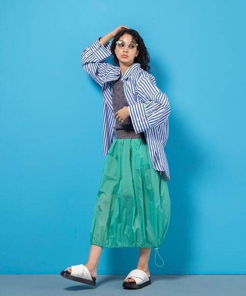 CITEN（シテン）の「＜CITEN＞オーバーサイズドシャツ ストライプ（シャツ/ブラウス・レディース・ロイヤルブルー/パープル・FREE）」の3枚目の写真