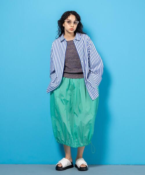 CITEN（シテン）の「＜CITEN＞オーバーサイズドシャツ ストライプ（シャツ/ブラウス・レディース・ロイヤルブルー/パープル・FREE）」の4枚目の写真