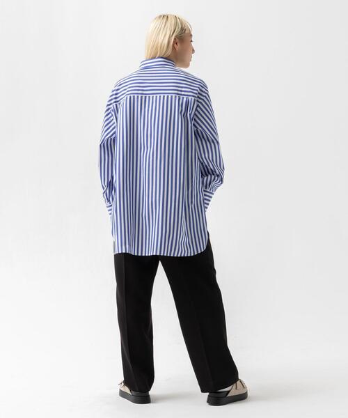 CITEN（シテン）の「＜CITEN＞オーバーサイズドシャツ ストライプ（シャツ/ブラウス・レディース・ロイヤルブルー/パープル・FREE）」の10枚目の写真
