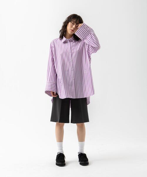 CITEN（シテン）の「＜CITEN＞オーバーサイズドシャツ ストライプ（シャツ/ブラウス・レディース・ロイヤルブルー/パープル・FREE）」の18枚目の写真