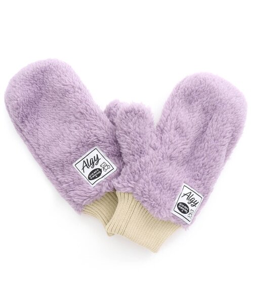 algy（アルジー）の「【あったか素材】スマホ対応ボアミトン（手袋・キッズ・チャコール/ラベンダー/アイボリー・FREE）」の3枚目の写真