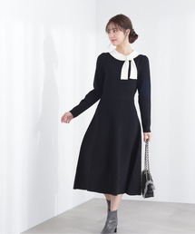 PROPORTION BODY DRESSING | バイカラーボウタイニットワンピース / 1213140200(ワンピース)