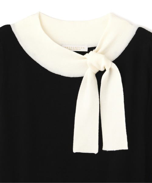 PROPORTION BODY DRESSING（プロポーションボディドレッシング）の「バイカラーボウタイニットワンピース / 1213140200（ワンピース・レディース・パープル/ブラック・MEDIUM/SMALL）」の10枚目の写真