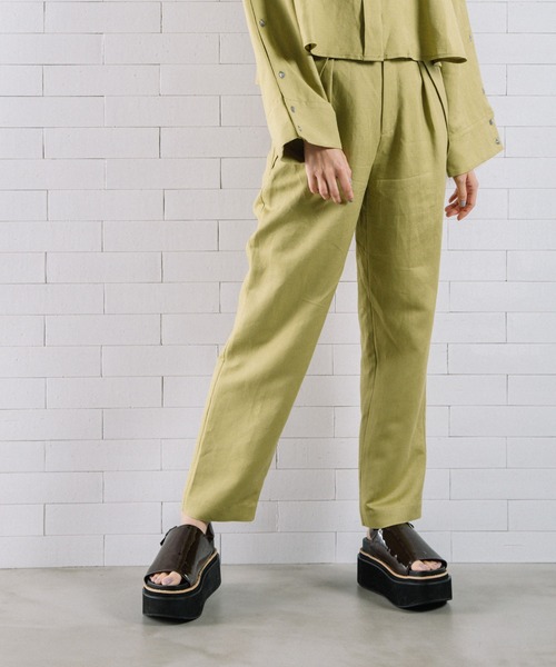 MARECHAL TERRE(マルシャルテル)の「リネンパンツ(その他パンツ・レディース・グリーン系/ラベンダー/ネイビー/ベージュ・SMALL/MEDIUM)」の1枚目の写真