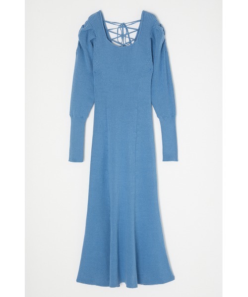 MOUSSY（マウジー）の「BACK LACE UP KNIT ドレス（ワンピース）」 - WEAR