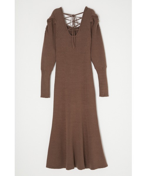MOUSSY（マウジー）の「BACK LACE UP KNIT ドレス（ワンピース