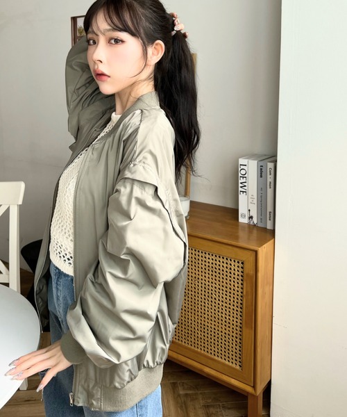 moment+（モーメントプラス）の「中綿入りオーバーサイズMA-1（MA-1