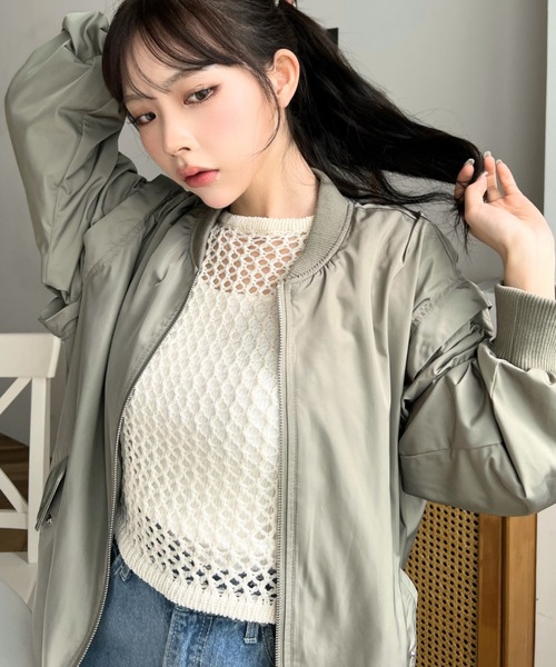 moment+（モーメントプラス）の「中綿入りオーバーサイズMA-1（MA-1