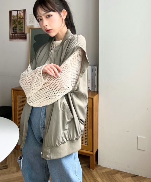 moment+（モーメントプラス）の「中綿入りオーバーサイズMA-1（MA-1