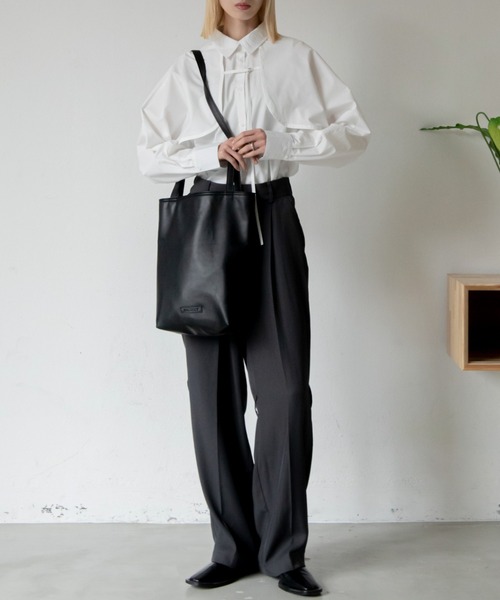 VACANCY（ヴァカンシー）の「配色ヴィーガンレザートートバッグ/ショルダーバッグ（トートバッグ・レディース・グリーン/ブラック/シルバー/ベージュ・FREE）」の17枚目の写真