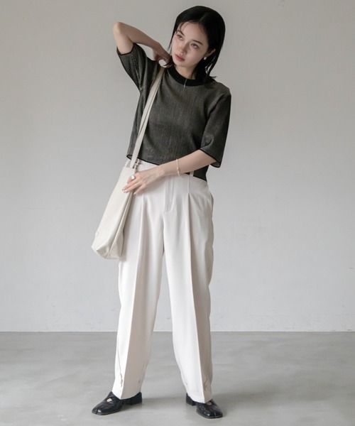 VACANCY（ヴァカンシー）の「配色ヴィーガンレザートートバッグ/ショルダーバッグ（トートバッグ・レディース・グリーン/ブラック/シルバー/ベージュ・FREE）」の12枚目の写真