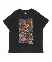 UBIQ（ユービック）の「UBIQ THREE TIDES TATTOO × UBIQ “IREZUMI” T-SHIRT (Butsugu) Designed by Horitatsu (BLACK)（Tシャツ/カットソー）」