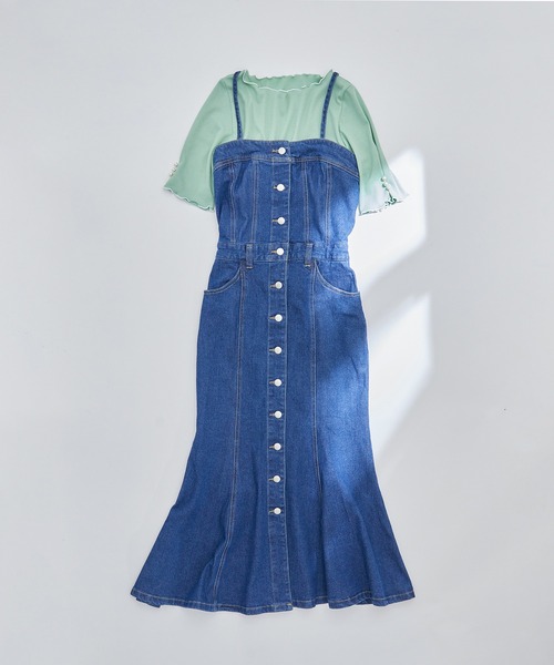 vis-`a-vis（ビサビ）の「【WEB限定】マーメイドジャンパースカート×袖パールトップスのレディーコーデセット（ジャンパースカート・レディース・その他/その他2/その他3・M）」の2枚目の写真