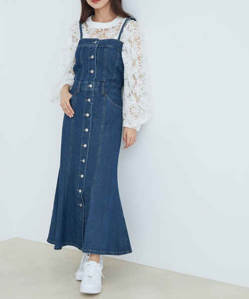 vis-`a-vis（ビサビ）の「【WEB限定】マーメイドジャンパースカート×袖パールトップスのレディーコーデセット（ジャンパースカート・レディース・その他/その他2/その他3・M）」の9枚目の写真