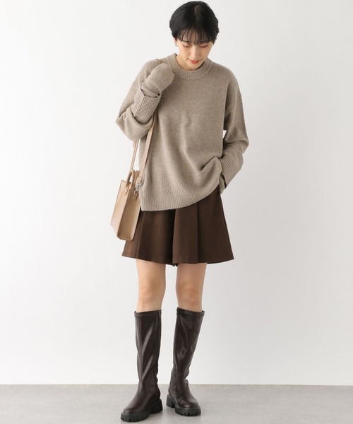 LEPSIM（レプシィム）の「7ゲージアームウォーマー付きニット　182208（ニット/セーター・レディース・ブラウン/ライトパープル・FREE）」の3枚目の写真