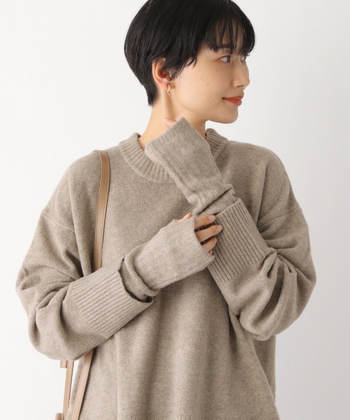 LEPSIM（レプシィム）の「7ゲージアームウォーマー付きニット　182208（ニット/セーター・レディース・ブラウン/ライトパープル・FREE）」の4枚目の写真