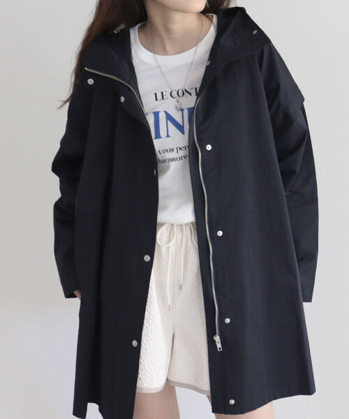 fredy emue（フレディエミュ）の「2WAYフーディミディ丈ブルゾン（ブルゾン・レディース・ネイビー/オフホワイト/カーキ・38）」の8枚目の写真