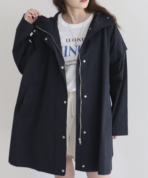 fredy emue（フレディエミュ）の「2WAYフーディミディ丈ブルゾン（ブルゾン・レディース・ネイビー/オフホワイト/カーキ・38）」の11枚目の写真