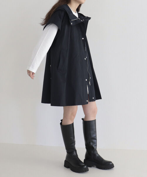 fredy emue（フレディエミュ）の「2WAYフーディミディ丈ブルゾン（ブルゾン・レディース・ネイビー/オフホワイト/カーキ・38）」の16枚目の写真