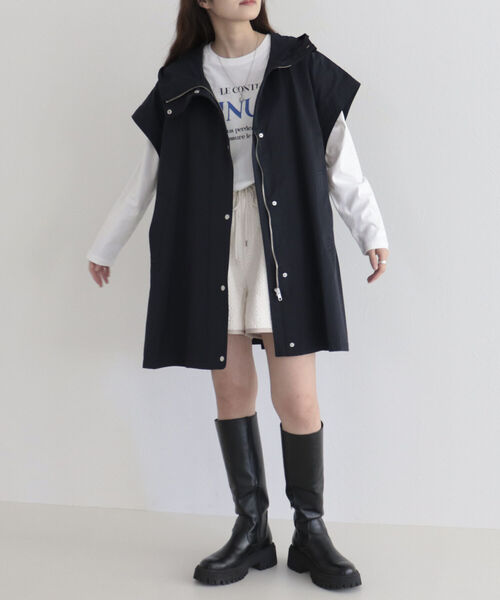 fredy emue（フレディエミュ）の「2WAYフーディミディ丈ブルゾン（ブルゾン・レディース・ネイビー/オフホワイト/カーキ・38）」の18枚目の写真