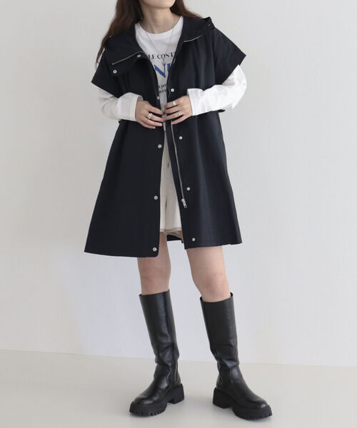 fredy emue（フレディエミュ）の「2WAYフーディミディ丈ブルゾン（ブルゾン・レディース・ネイビー/オフホワイト/カーキ・38）」の19枚目の写真