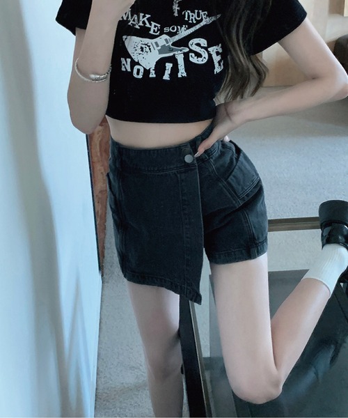 meJane（ミージェーン）の「ハイウエストデニムラップスカパン（デニムスカート・レディース・ブルー/スミクロ・S/M/L）」の10枚目の写真