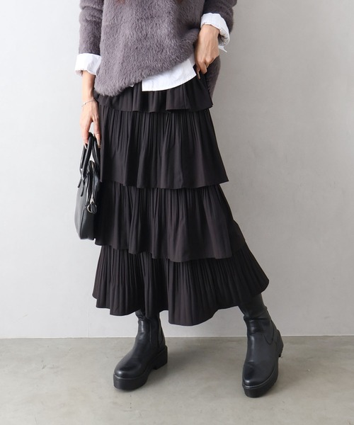 セール】プリーツティアードフリルロングスカート（スカート）｜SpRay