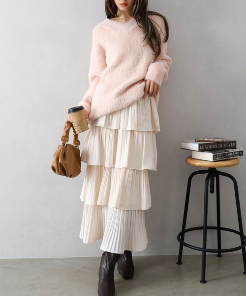 セール】プリーツティアードフリルロングスカート（スカート）｜SpRay