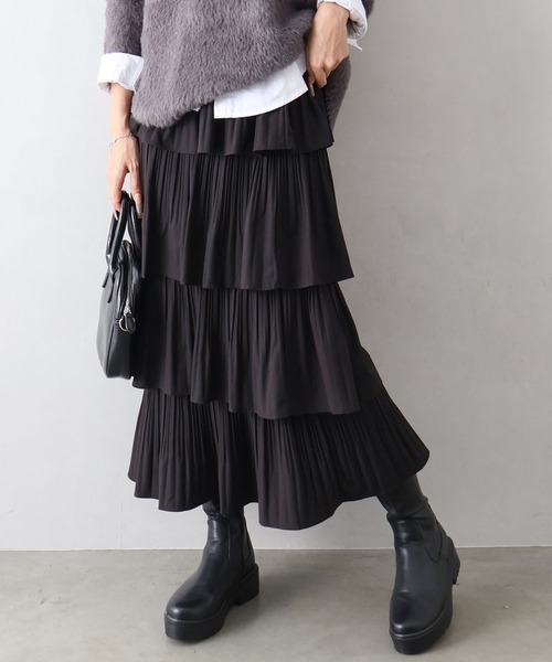 セール】プリーツティアードフリルロングスカート（スカート）｜SpRay