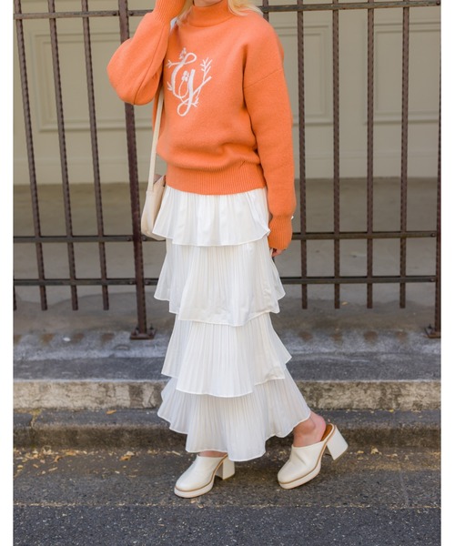 SpRay（スプレイ）の「プリーツティアードフリルロングスカート