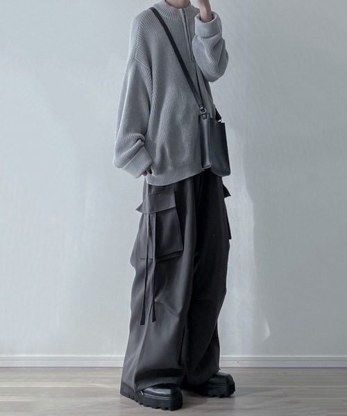 LILL（リル）の「ドレープ/ヴィンテージライクデニム/ワイドスラックスカーゴパンツ（カーゴパンツ・メンズ・チャコール/グレー/ブラック/ローズ/バーガンディー/チャコールグレー/ブラック系/ブルー系1/ブラック系1/ブラック系2/ブラウン系1・XL/S/M/L/XS）」の18枚目の写真