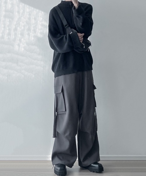 LILL（リル）の「ドレープ/ヴィンテージライクデニム/ワイドスラックスカーゴパンツ（カーゴパンツ・メンズ・チャコール/グレー/ブラック/ローズ/バーガンディー/チャコールグレー/ブラック系/ブルー系1/ブラック系1/ブラック系2/ブラウン系1・XL/S/M/L/XS）」の20枚目の写真