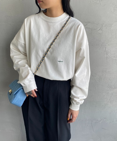 GYMPHLEX（ジムフレックス）の「[GYMPHLEX/ジムフレックス] ワンポイントロゴ刺繍 ヘビーウェイトTシャツ（Tシャツ/カットソー・レディース・サックスブルー/チャコールグレー/グリーン/オフホワイト/イエロー・S）」の22枚目の写真