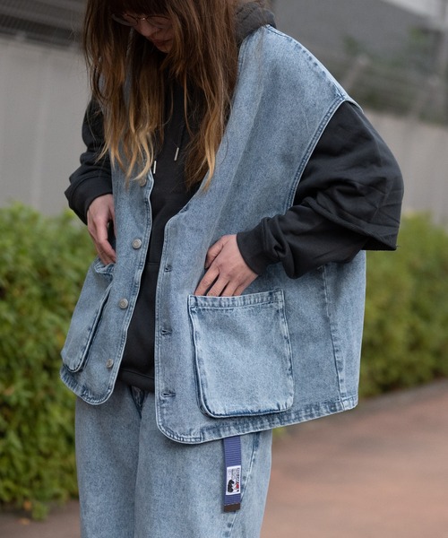 JOHN'S CLOSET（ジョンズクローゼット）の「【i】12ozデニム ワークベスト（ベスト・メンズ・ケミカルウォッシュ/インディゴブルー/ライトブルー/ブラック/ブラック系その他・MEDIUM/LARGE）」の5枚目の写真
