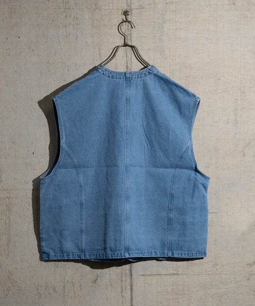 JOHN'S CLOSET（ジョンズクローゼット）の「【i】12ozデニム ワークベスト（ベスト・メンズ・ケミカルウォッシュ/インディゴブルー/ライトブルー/ブラック/ブラック系その他・MEDIUM/LARGE）」の9枚目の写真