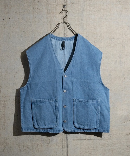 JOHN'S CLOSET（ジョンズクローゼット）の「【i】12ozデニム ワークベスト（ベスト・メンズ・ケミカルウォッシュ/インディゴブルー/ライトブルー/ブラック/ブラック系その他・MEDIUM/LARGE）」の16枚目の写真