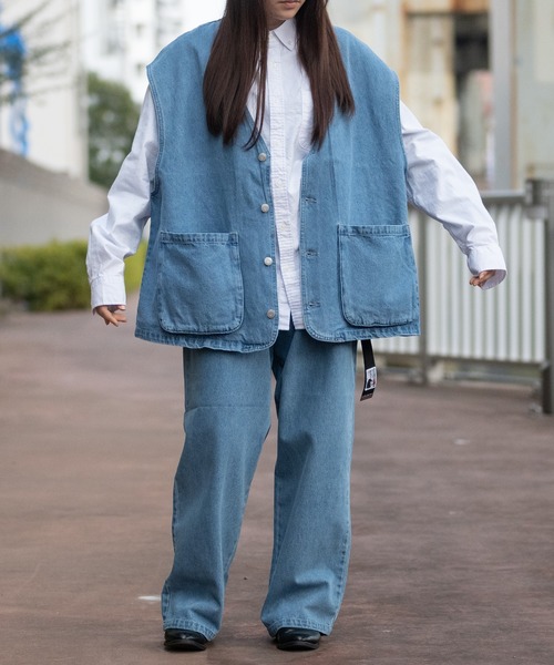 JOHN'S CLOSET（ジョンズクローゼット）の「【i】12ozデニム ワークベスト（ベスト・メンズ・ケミカルウォッシュ/インディゴブルー/ライトブルー/ブラック/ブラック系その他・MEDIUM/LARGE）」の10枚目の写真