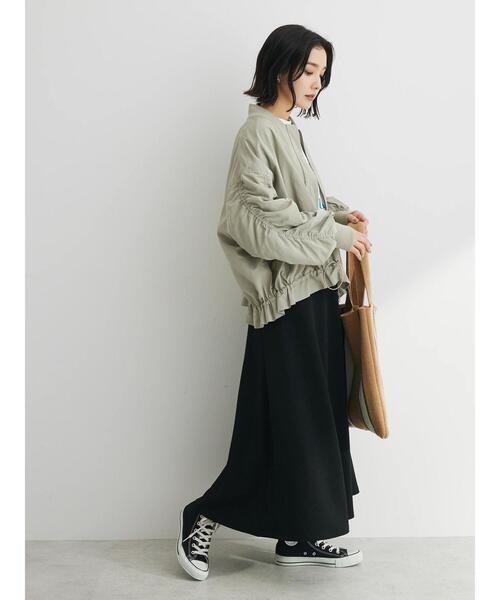 Green　Parks（グリーンパークス）の「袖ギャザーMA-1ブルゾン（ブルゾン・レディース・ベージュ/カーキ・FREE）」の10枚目の写真