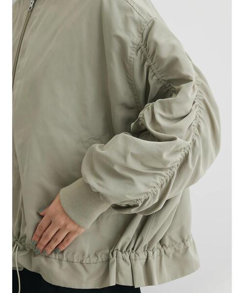Green　Parks（グリーンパークス）の「袖ギャザーMA-1ブルゾン（ブルゾン・レディース・ベージュ/カーキ・FREE）」の15枚目の写真