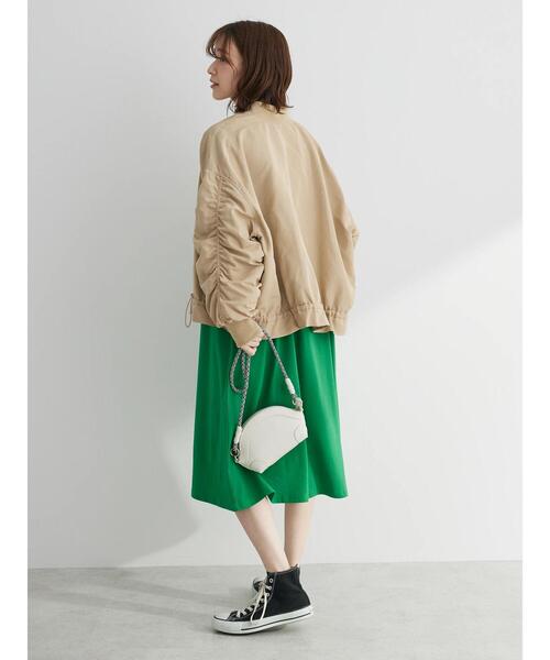 Green　Parks（グリーンパークス）の「袖ギャザーMA-1ブルゾン（ブルゾン・レディース・ベージュ/カーキ・FREE）」の7枚目の写真