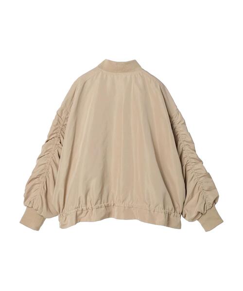 Green　Parks（グリーンパークス）の「袖ギャザーMA-1ブルゾン（ブルゾン・レディース・ベージュ/カーキ・FREE）」の12枚目の写真