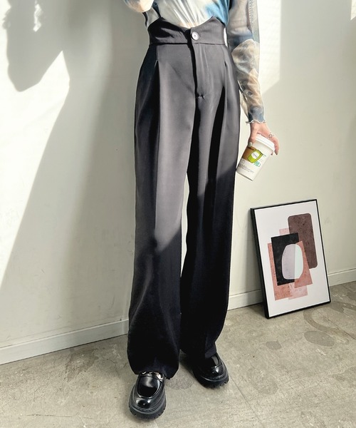 Futier land(フューティアランド)の「ウエストVカットスラックス(スラックス・レディース・ブラック/ブラウン/グレー・MEDIUM/LARGE)」の16枚目の写真