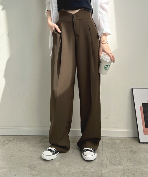 Futier land(フューティアランド)の「ウエストVカットスラックス(スラックス・レディース・ブラック/ブラウン/グレー・MEDIUM/LARGE)」の11枚目の写真