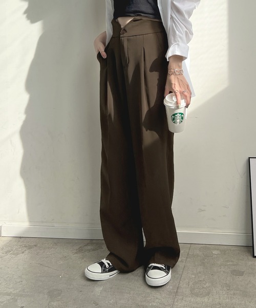 Futier land(フューティアランド)の「ウエストVカットスラックス(スラックス・レディース・ブラック/ブラウン/グレー・MEDIUM/LARGE)」の15枚目の写真