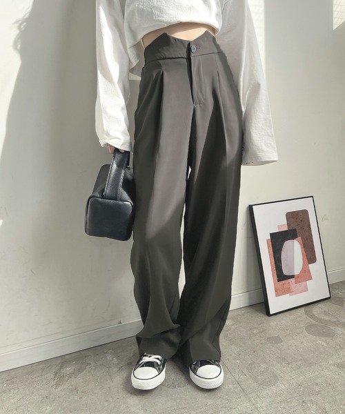 Futier land(フューティアランド)の「ウエストVカットスラックス(スラックス・レディース・ブラック/ブラウン/グレー・MEDIUM/LARGE)」の9枚目の写真